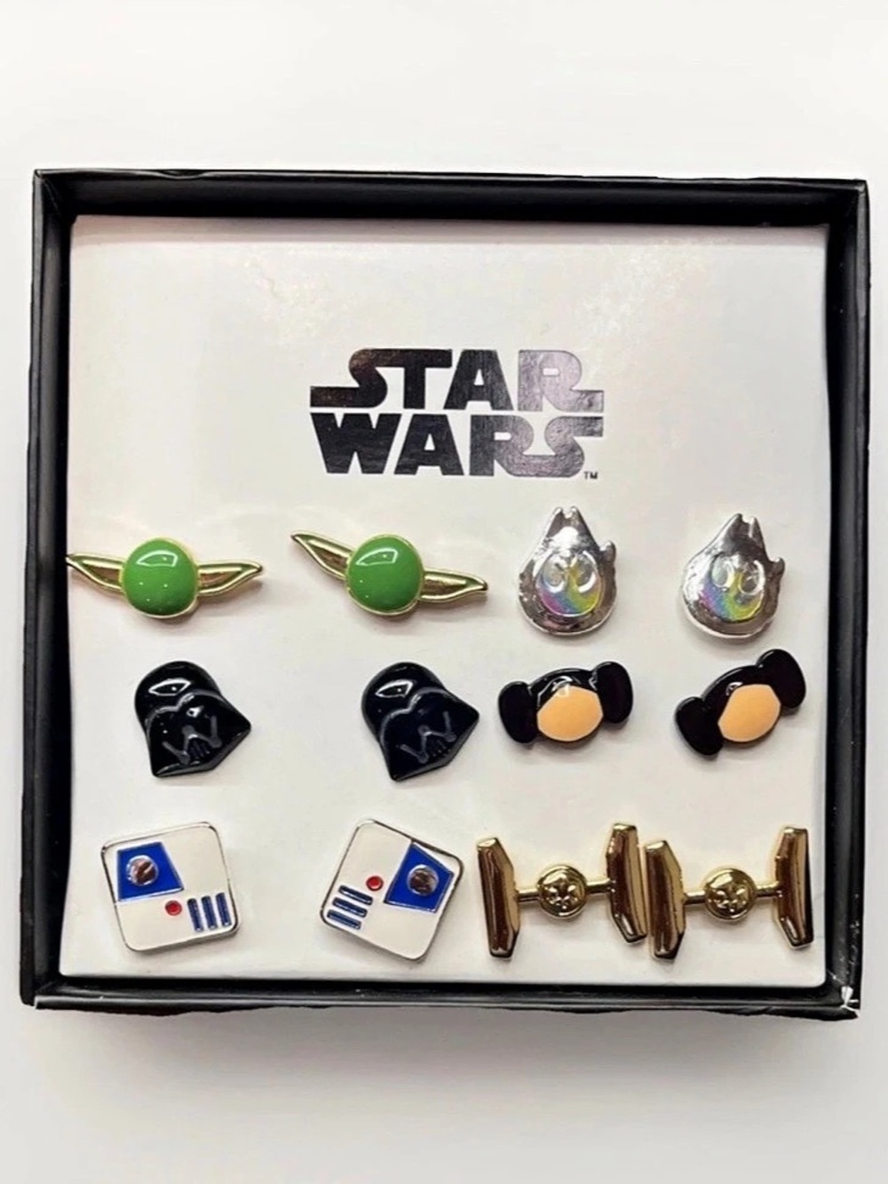 Star Wars Disney Stud Earrings Set - Star Wars - 6 Pairs 6 Pairs Black & Green